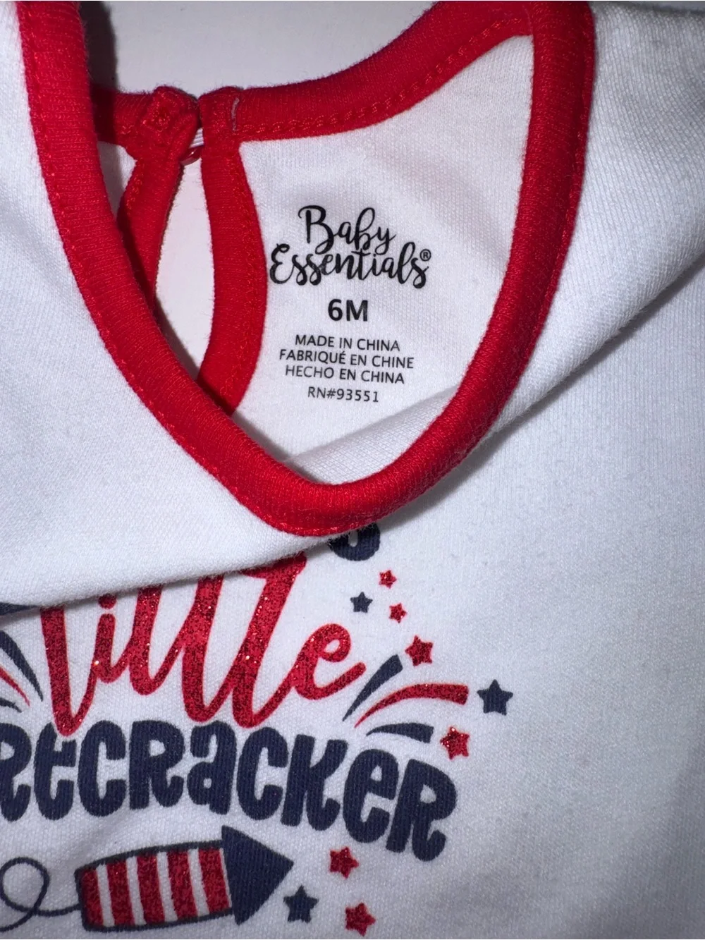 Baby Essentials Red, White & Navy Firecracker Tutu Dress with Bow Headband